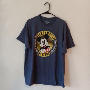 Disney T Shirt Men Size L Blue Mickey Mouse